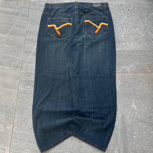 basic code embroidered jeans - 40x32”