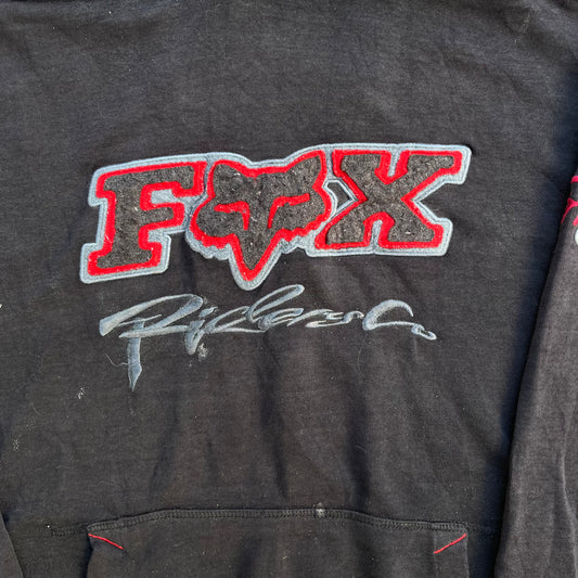 distressed fox hoodie - L